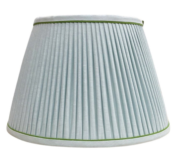 Pale Pale Blue with apple Green Trim Lampshade