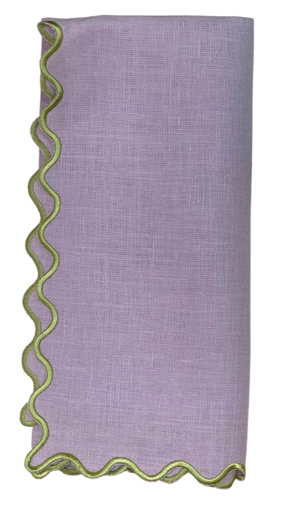 Purple/Green Single Scallop Napkins