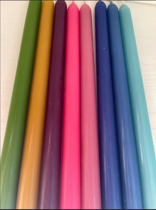 Navy Blue 10" Beeswax Taper Candle