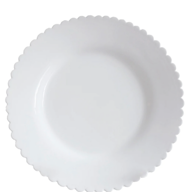Scallop Dinner Plate- White