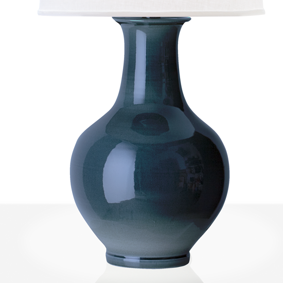 Terra Cotta Artichoke Table Lamp In Blue