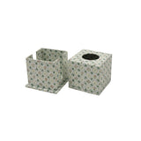 Spring Bloom Green Block Printed Tissue Box
