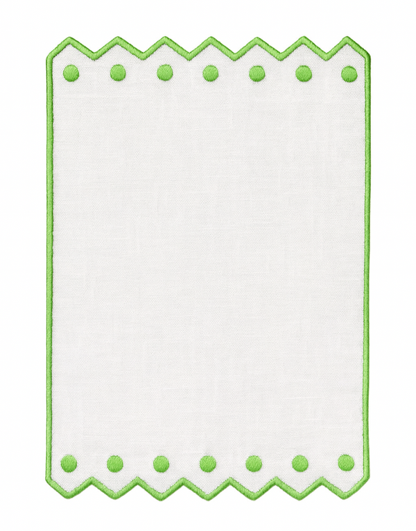 Green/White Zig Zag Cocktail Napkins