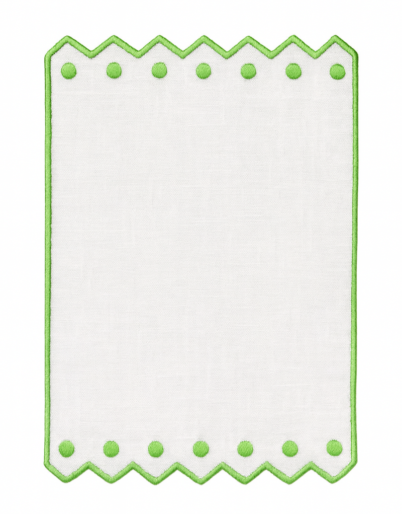 Green/White Zig Zag Cocktail Napkins