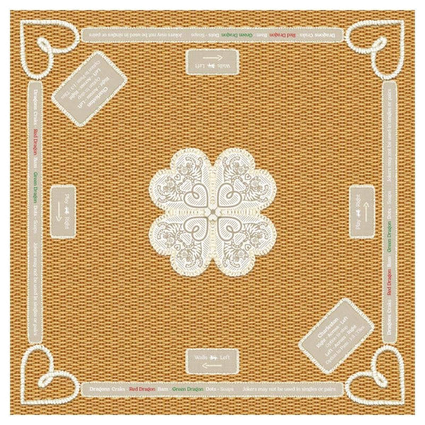 Mahjong Gaming Mat - Wicker Basket