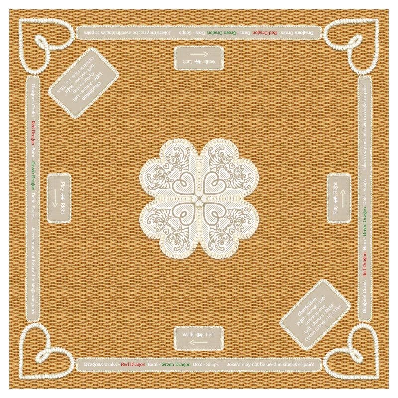 Mahjong Gaming Mat - Wicker Basket