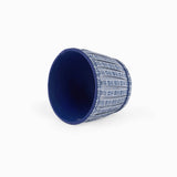 Block Print Harbor Blue Floral Stripe Lampshade Cover