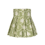 Olive Inverse Palm Grove Linen Box Pleat Lampshade