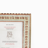 BLOCK-PRINTED BRICK RED RHEA PICTURE FRAME