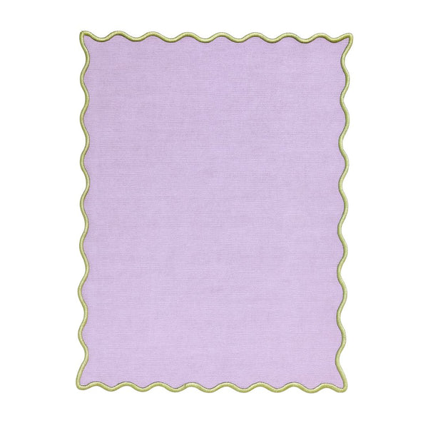 Purple/Green Single Scallop Cocktail Napkins