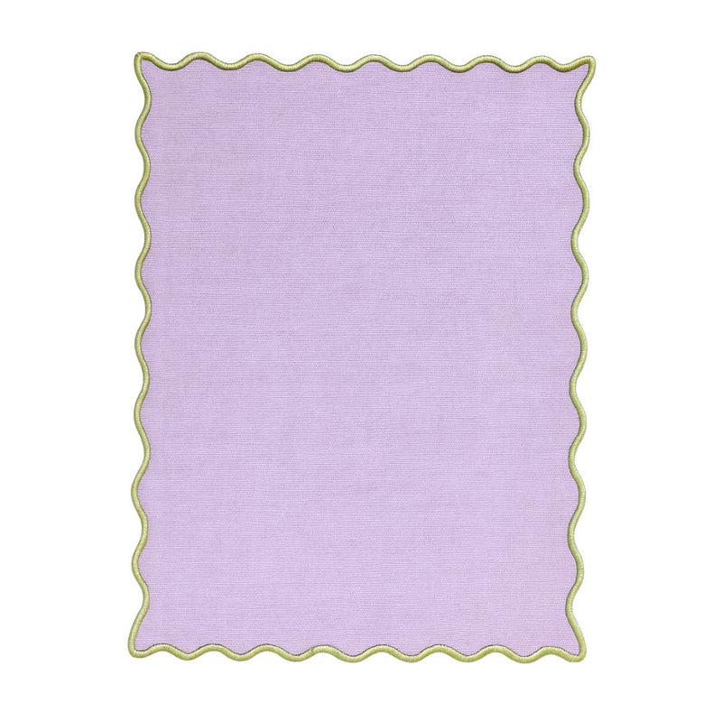 Purple/Green Single Scallop Cocktail Napkins