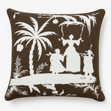 Lyford Background Brown on White Pillow Cover