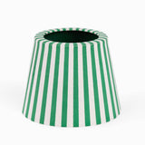 Block Print Celadon Green Bengal Stripe Lampshade Cover