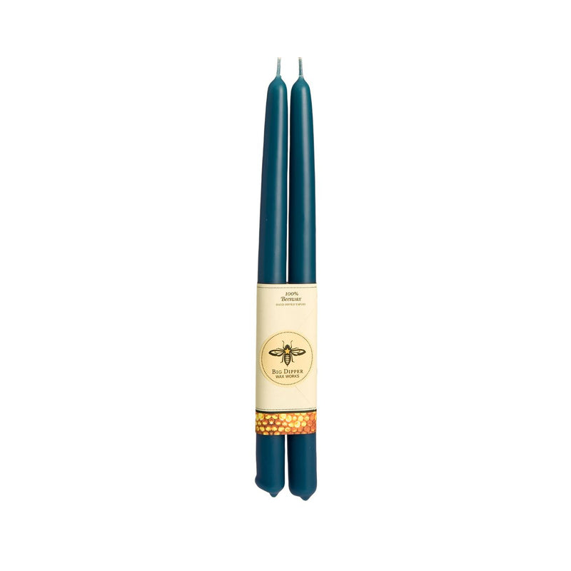100% Pure Beeswax Taper Candles – Teal