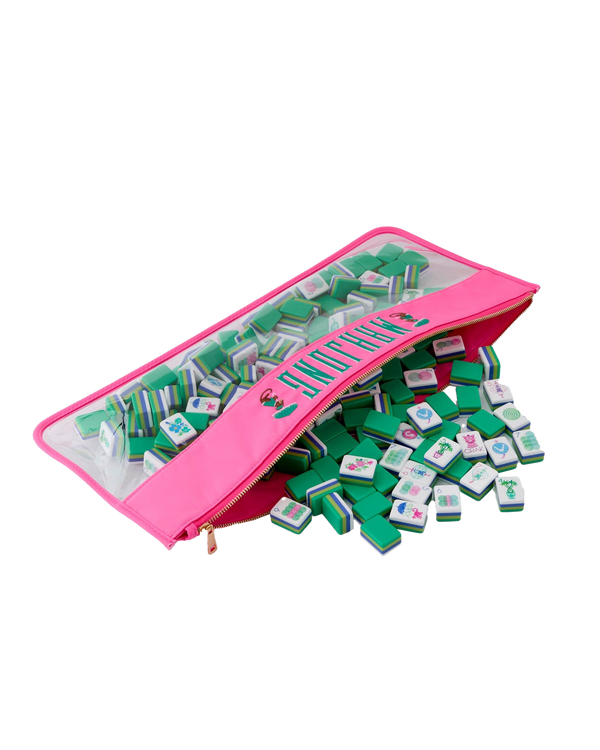 Pink Monkey Mahjong Bag