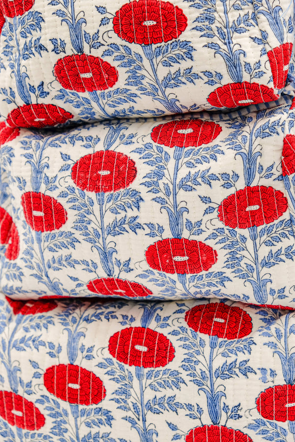 Araminta Toiletry Bag - Blue and Red