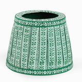 Block Print Celadon Green Floral Stripe Lampshade Cover