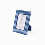 BLOCK-PRINTED  HARBOR BLUE CLASSIC STRIPE PICTURE FRAME