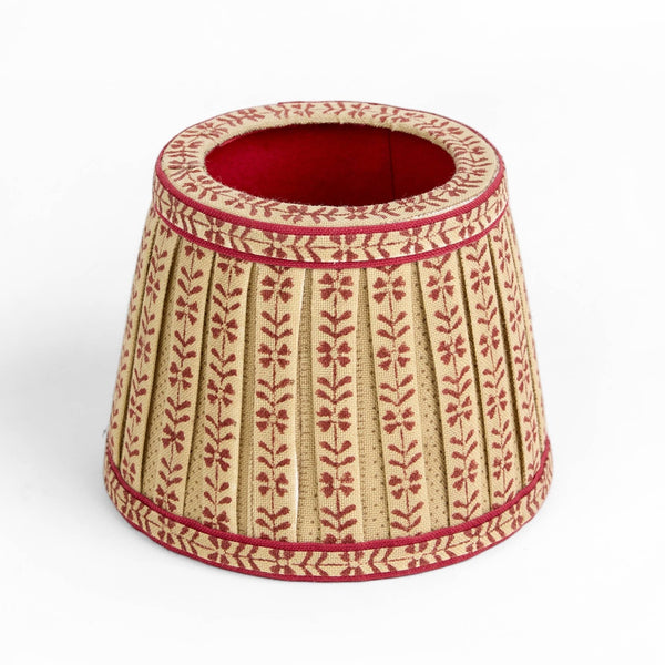 Block Printed Ochre Lamp Shade Cover