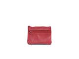 Upcycled leather wallet : Red