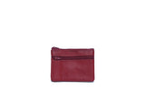 Upcycled leather wallet : Burgundy red