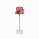 Block Print Garnet Red Floral Stripe Lamp Shade Cover