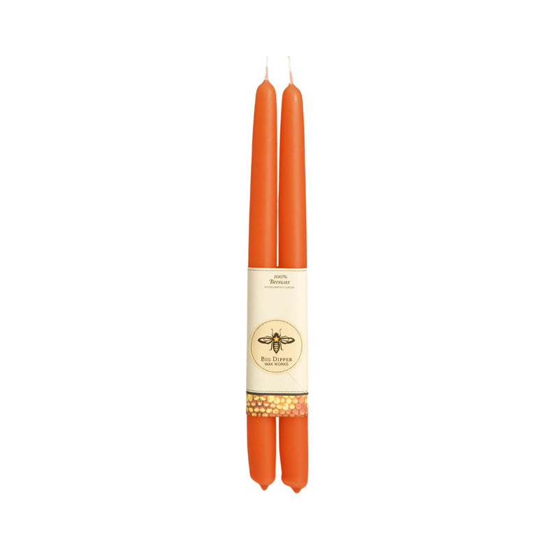 100% Pure Beeswax Taper Candles – Pumpkin