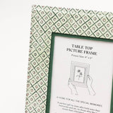 Dot and Grid Table Top Picture Frame - Green