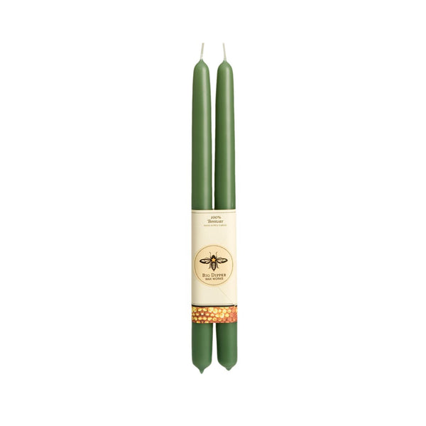 100% Pure Beeswax Taper Candles – Moss