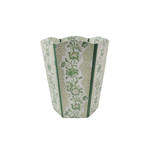 Scalloped Collapsible Basket - Blooming Trellis Green