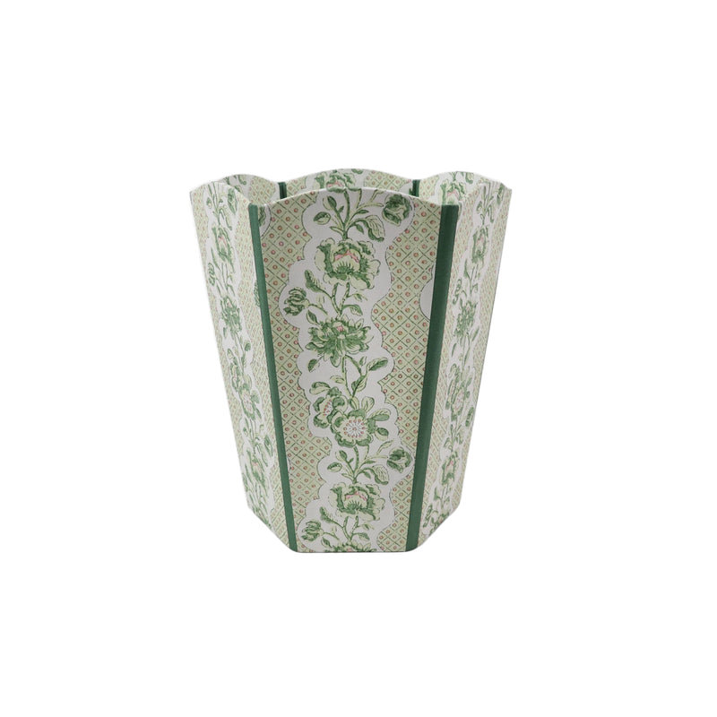 Scalloped Collapsible Basket - Blooming Trellis Green