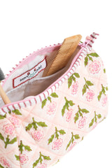 Mona Blockprint Makeup Bag - Pink
