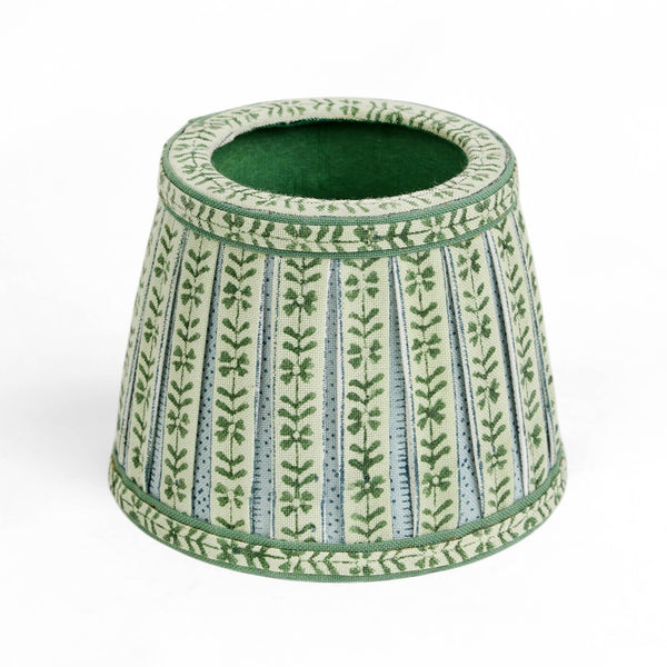 Block Print Mint Lampshade Cover