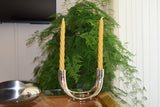 Pair Twisted Beeswax Dinner Taper Candles: 10 / Lime green