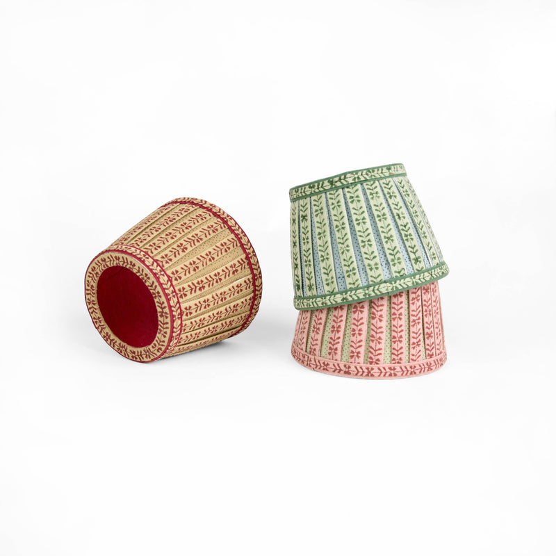 Block Print Mint Lampshade Cover