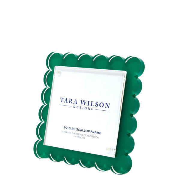 Scallop Square Frame - Green