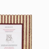 BLOCK PRINTED YELLOW/BROWN STRIPE PICTURE FRAME