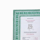 BLOCK-PRINTED CELADON GREEN FLORAL STRIPE PICTURE FRAME