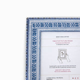 BLOCK-PRINTED HARBOR BLUE FLORAL STRIPE PICTURE FRAME