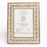 BLOCK-PRINTED BRICK RED RHEA PICTURE FRAME