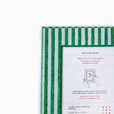 BLOCK-PRINTED CELADON GREEN CLASSIC STRIPE PICTURE FRAME