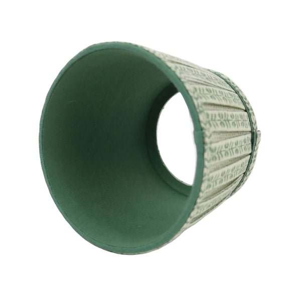 Block Print Green Lampshade Cover