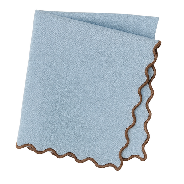 Blue/Brown Single Scallop Napkins