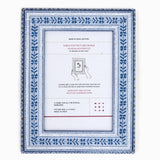 BLOCK-PRINTED HARBOR BLUE FLORAL STRIPE PICTURE FRAME