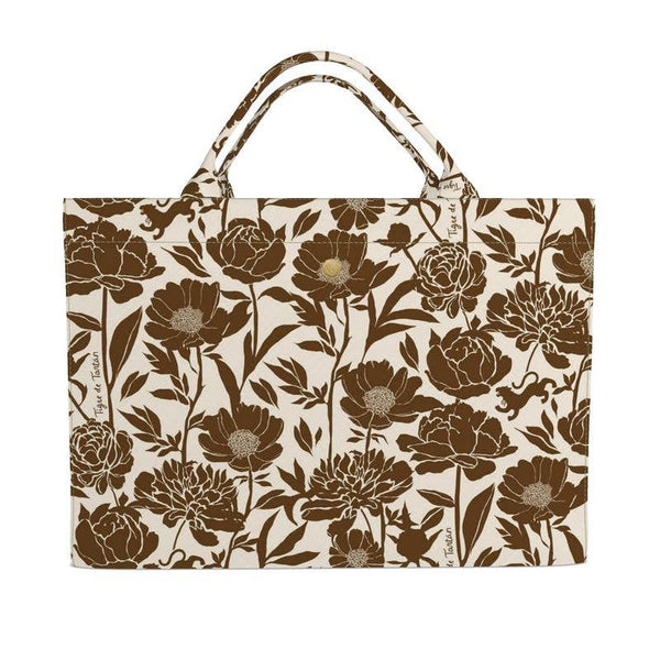 Jumbo Slouchy Coconut Peony Denim Tote