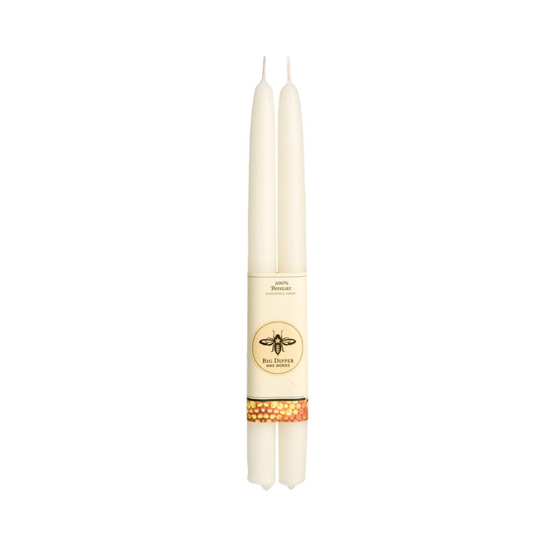 100% Pure Beeswax Taper Candles – Ivory