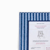 BLOCK-PRINTED  HARBOR BLUE CLASSIC STRIPE PICTURE FRAME