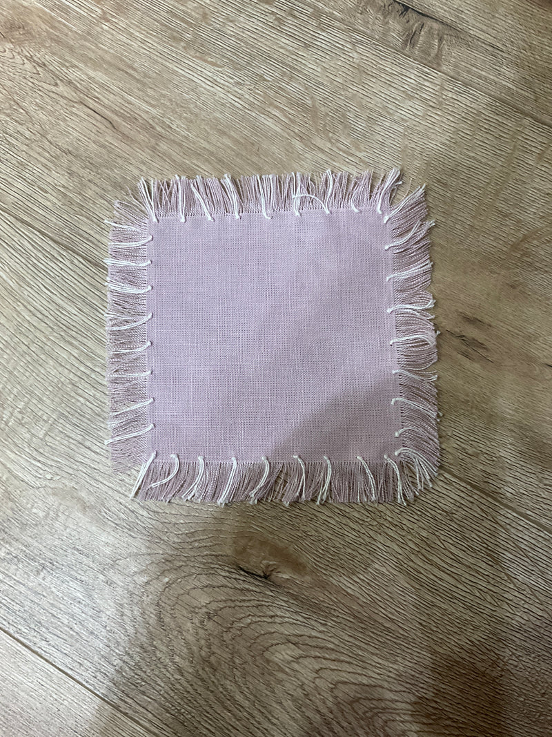 Knotted Fringe Cocktail Napkin Set of 4 Lavender