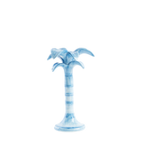 Medium Handpainted Blue Palm Candle Holder