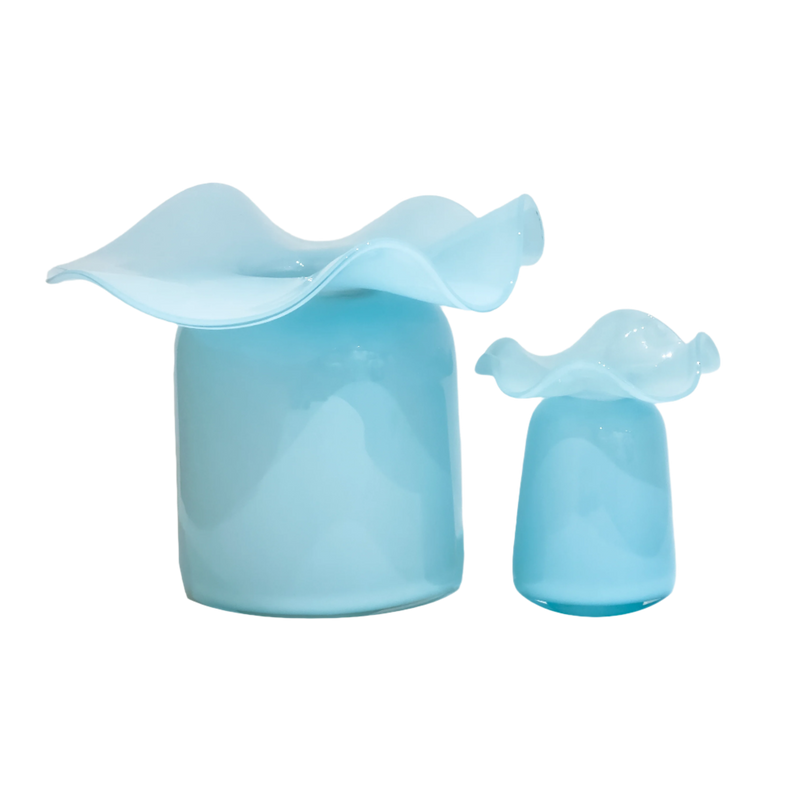 Powder Blue Ruffle Bud Vase